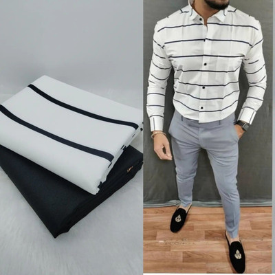 NILKHANTHFABRIC Polycotton Striped Shirt & Trouser Fabric