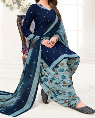 kritanya creation Crepe Printed Salwar Suit Material