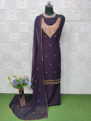 DHINITA Georgette Self Design Salwar Suit Material