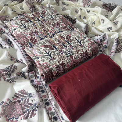 krishna boutique Pure Cotton Printed Salwar Suit Material