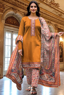 ABODH COLOURS Wool Self Design Salwar Suit Material