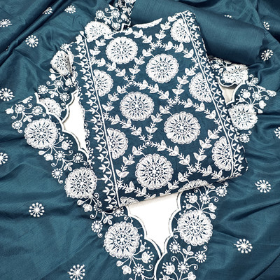 VMB7 Art Silk Embroidered Salwar Suit Material