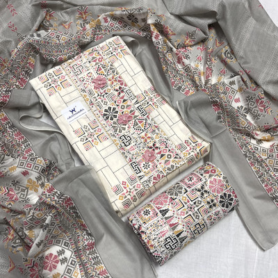 krishna boutique Pure Cotton Printed Salwar Suit Material