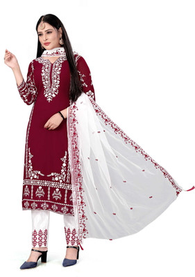Usuwahifashion Georgette Embroidered Salwar Suit Material