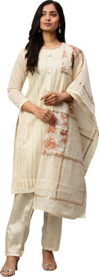 Rajnandini Chanderi Embellished, Self Design Salwar Suit Material