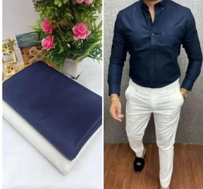 Venjberry Cotton Blend Solid Shirt & Trouser Fabric