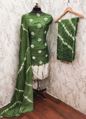 pramukh creation Chanderi Printed Salwar Suit Material