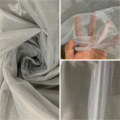 KRISHNAM TRENDS Organza Self Design Multi-purpose Fabric
