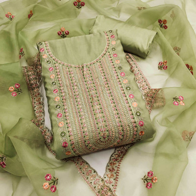 Peachmode Cotton Silk Embroidered Salwar Suit Material
