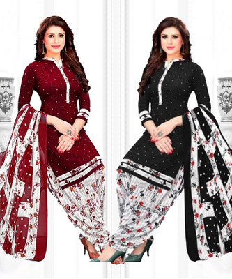 Aumki Crepe Printed Salwar Suit Material