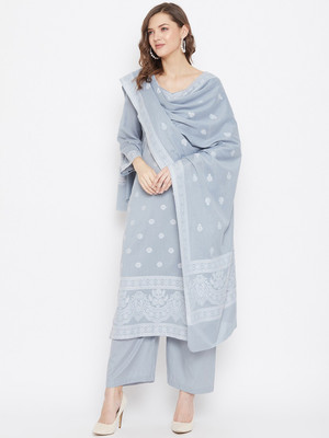 Safaa Cotton Blend Self Design Kurta & Palazzo Material