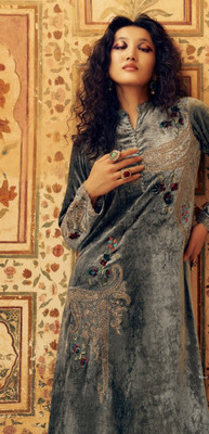 Kharatis Velvet Embroidered Salwar Suit Material