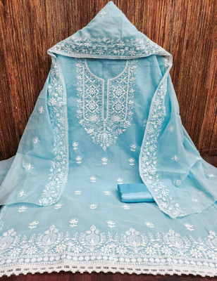 Fasdest Chanderi Embroidered Salwar Suit Material