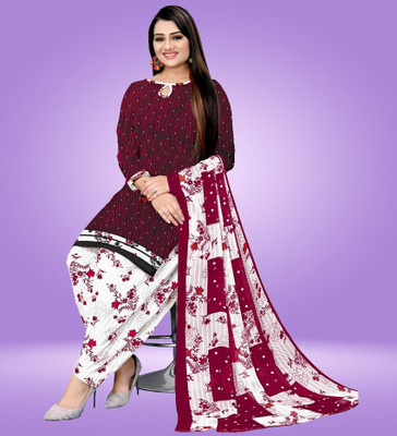 AYKA CLOTHINGS Crepe Floral Print Salwar Suit Material