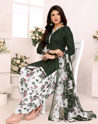 AYKA CLOTHINGS Crepe Printed Salwar Suit Material