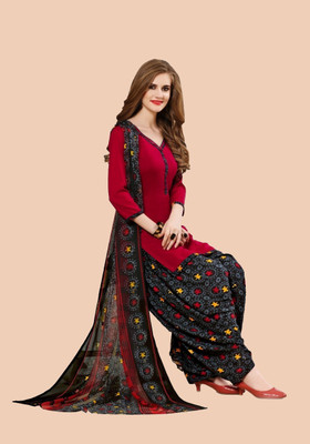 AYKA CLOTHINGS Crepe Printed Kurta & Churidar Material