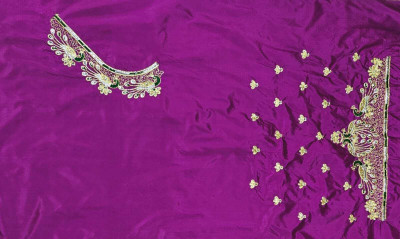 The White Rabbit Art Silk Embroidered Blouse Material