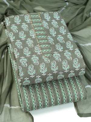 Sun Fashion And Lifestyle Cotton Blend Printed Kurta & Churidar Material