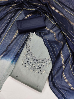 Blissta Silk Blend Embroidered Salwar Suit Material