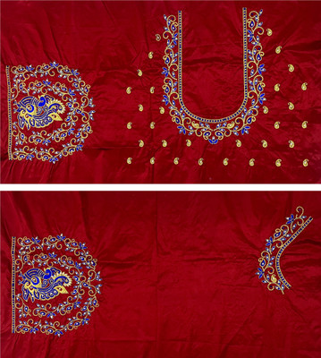VLIPCARTZ Pure Silk Embroidered Blouse Material