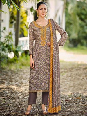 Stylee Lifestyle Wool Printed Salwar Suit Material