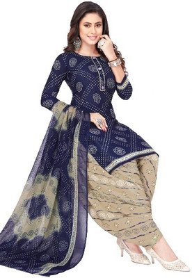 Simmu Crepe Printed Kurta & Patiyala Material