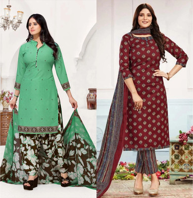 laxmi creation Crepe Printed Salwar Suit Material