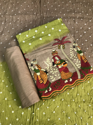 Drashti Creation Cotton Blend Embroidered Salwar Suit Material