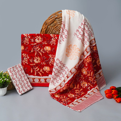 KWATCHI Pure Cotton Floral Print Salwar Suit Material