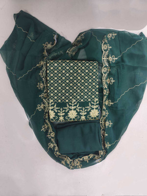 LADYPOTION Georgette Embroidered Salwar Suit Material