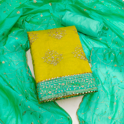 BRJ NX Cotton Blend Embroidered Salwar Suit Material