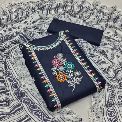 A To Z Cart Pure Cotton Embroidered Salwar Suit Material