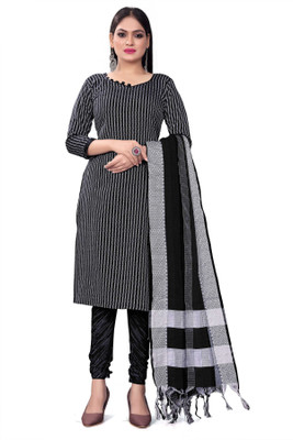 RUDRAA FAB Cotton Blend Embellished Salwar Suit Material