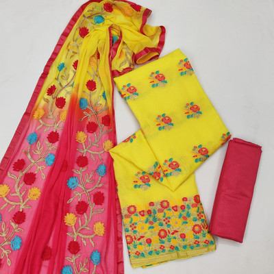 PRIPA8 Georgette Embroidered Salwar Suit Material