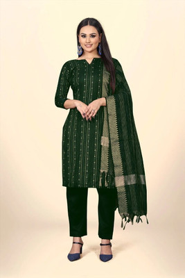 RUDRAA FAB Cotton Blend Embroidered Salwar Suit Material