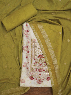 Jaipur Kurti Silk Blend Self Design Salwar Suit Material