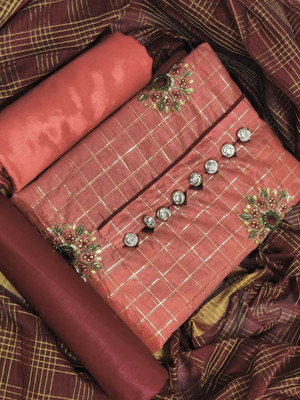 ALL IN ONE Chanderi Embellished Kurta & Churidar Material