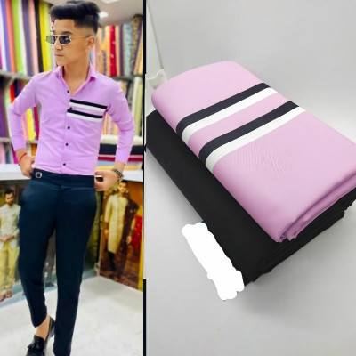 NILKHANTHFABRIC Polycotton Striped Shirt & Trouser Fabric