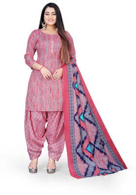Wow Ethnic Cotton Blend Floral Print, Printed Salwar Suit Material