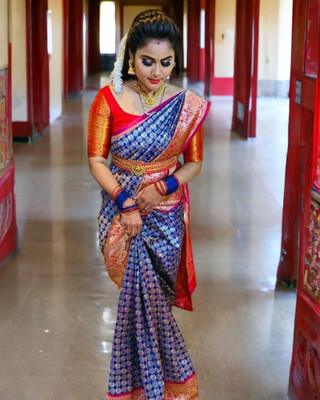 Kanjivaram Jacquard Checkered Blouse Material