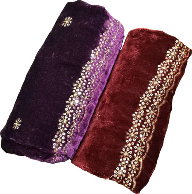 DURGA SAREES Velvet Embellished Blouse Material