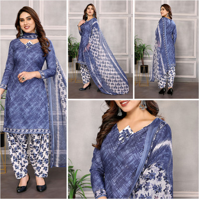 Crepe Printed Salwar Suit Material(Unstitched)