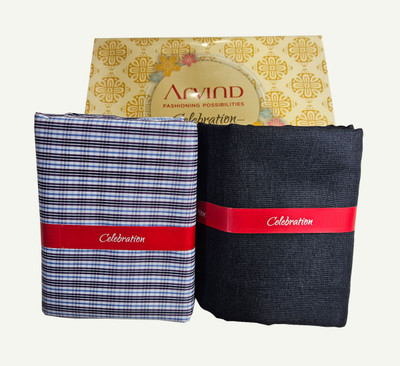 Arvind Cotton Blend Checkered Shirt & Trouser Fabric