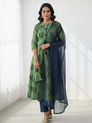 PPTOSS Cotton Blend Printed Salwar Suit Material