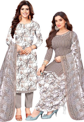 S Creation Crepe Printed Salwar Suit Material