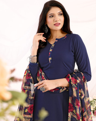 kritanya creation Crepe Printed Salwar Suit Material