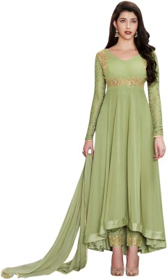 Fashionuma Georgette Embroidered Gown/Anarkali Kurta & Bottom Material