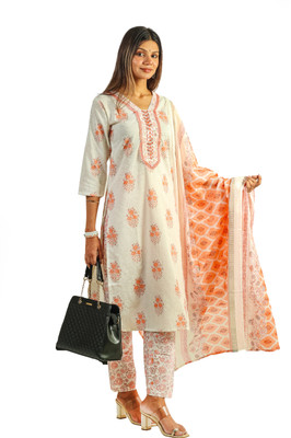 AAKARSHAN SAREES Printed Kurta, Trouser/Pant & Dupatta Set