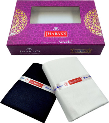 JHABAK'S Cotton Blend Self Design Shirt & Trouser Fabric