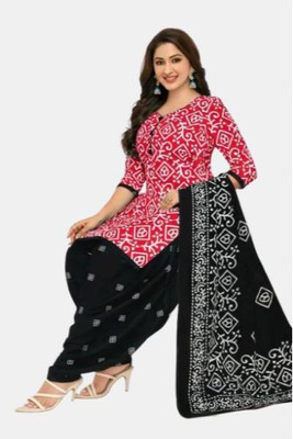 EverEthnic Cotton Blend Printed Salwar Suit Material
